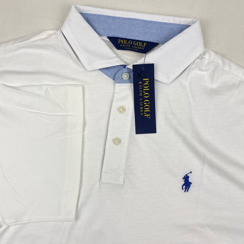Polo Golf Ralph Lauren Mens XL White Short Sleeve Polo Shirt 781688356002 NWT
